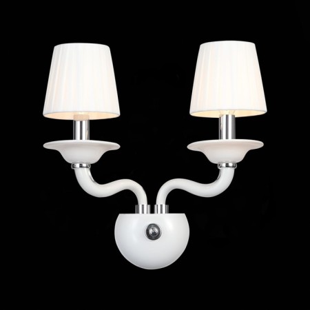 Sconces st. SL1112.501.02. Serenatta. 2x40 watts, E14, 35x37 cm, chromium color, white-3