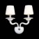 Sconces st. SL1112.501.02. Serenatta. 2x40 watts, E14, 35x37 cm, chromium color, white