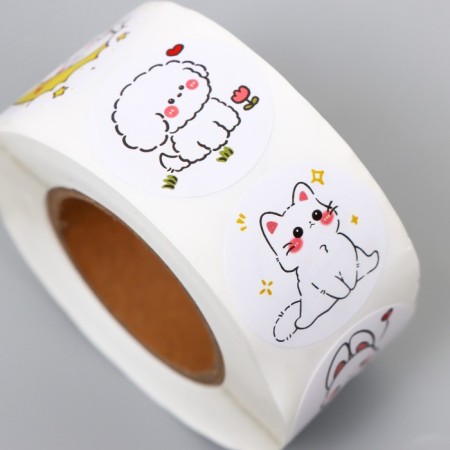 Stick Paper "Cute" d = 2.5 cm 500 pcs in a rolon 3x6x6 cm-2