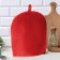 Новый год.Грелка на чайник Этель Home collection red 28х28см, 61%лён, 39%хл
