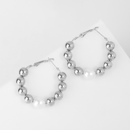 Grounding earrings “environment” of clusters, silver color, d = 5.7-1