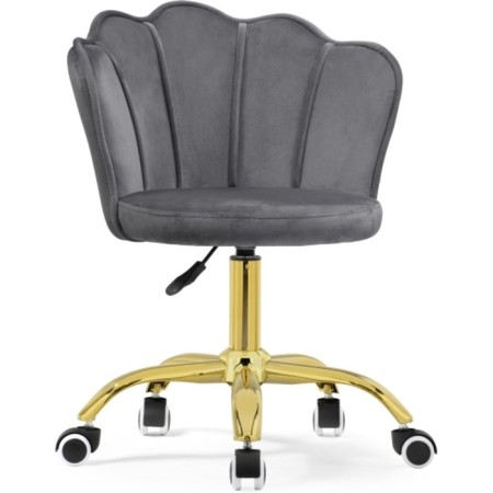 Computer chair BUD GREY, Metal/velor, Gold/Gray 55x47x75 cm