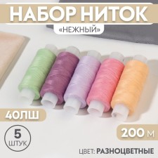 Set of “Tender” thread, 40lsh, 200 m, 5 pcs, colorful color