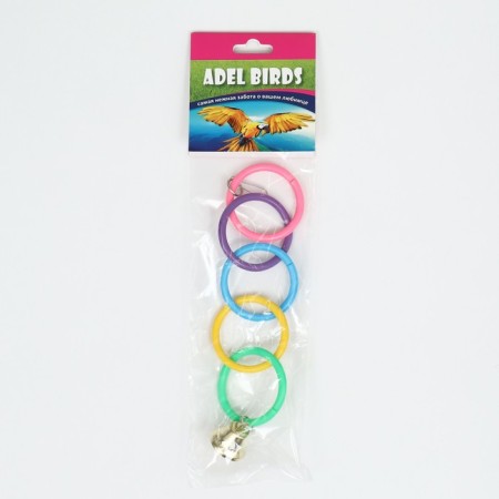 Toy for birds "Multi -colored rings" 5 pcs-7