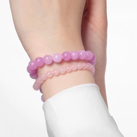Set of bracelets 2 pcs. Shar No. 6 “Quartz Pink” and ball 8 ”Quartz Lilac”, 5.5 cm-1