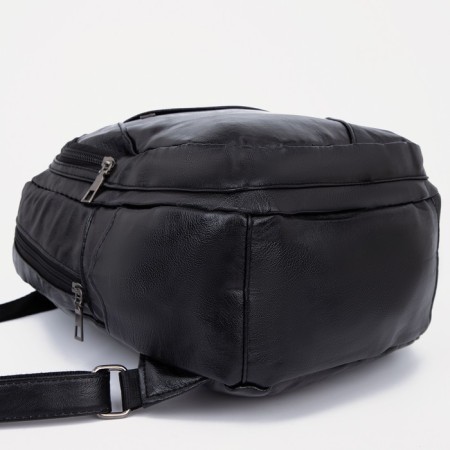 Women's backpack made of artificial leather with lightning, black color-3