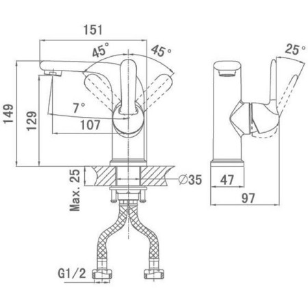 Sink mixer D&K DA1342101-1