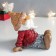 Souvenir Polystone "Santa Claus in a red jacket sits" 12x15x14.5 cm