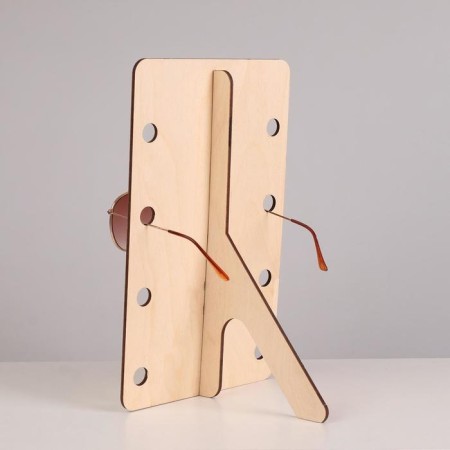 Glass stands 4 sections 19.5x17x28 cm, thickness 3 mm, beige color-2