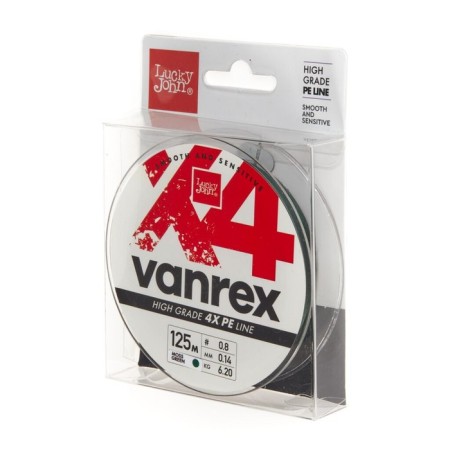 Леска плет. Lucky John Vanrex х4 BRAID Moss Green 125/014-1