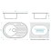 Curler for a kitchen made of stone Zein 11/G31, 720 x 455 mm, oval, overflow, white color