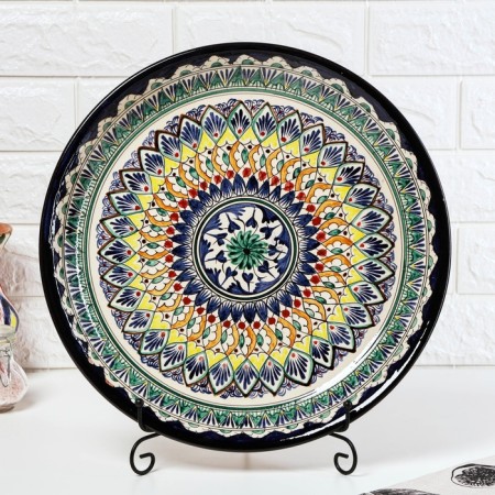 Largan Rishtan ceramics "Patterns", 37 cm, blue, mix-4