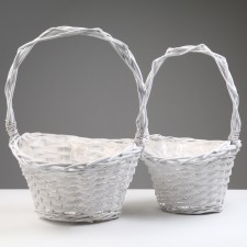 Camping, 37x30x17/20/44 cm, 32x28x17/20/40 cm, 2 pcs, white, willow