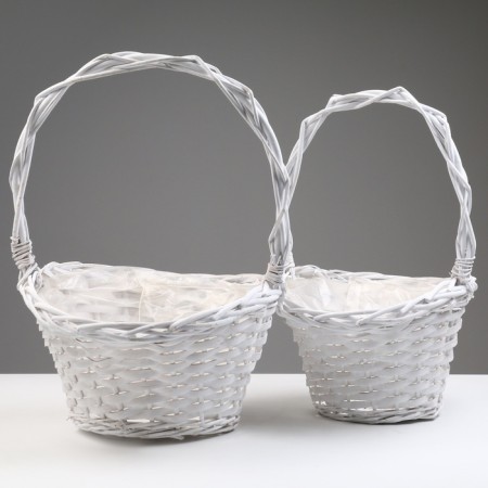 Camping, 37x30x17/20/44 cm, 32x28x17/20/40 cm, 2 pcs, white, willow