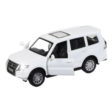 Metal machine Mitsubishi Pajero 4wd Turbo 1:43, inertia, doors open, white color-1