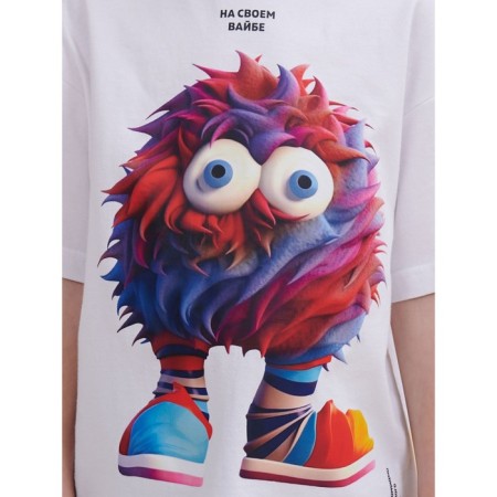 Children's T -shirt, height 104 cm, white color-2