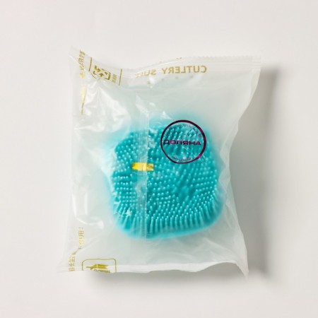 Silicone brush with a capacity for soap of a share, color mix-8