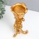 Polystone candlestick for 1 candle "Flower Trinoga" gold 21x9.5x9.5 cm