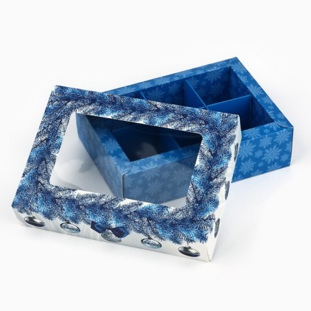 Folding box under 6 sweets “Frosty Luxury”, 13.5 x 9.8 x 3.8 cm, New Year-4
