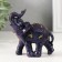 Polystone souvenir "Blue-violet elephant with blanket and gold" 8.5x4x8.5 cm