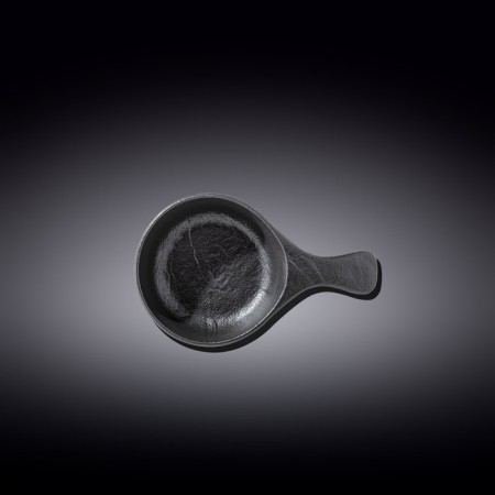 Round -round Wilmax England Slate Stone, with a pen, 16x10 cm, 160 ml, black slate color