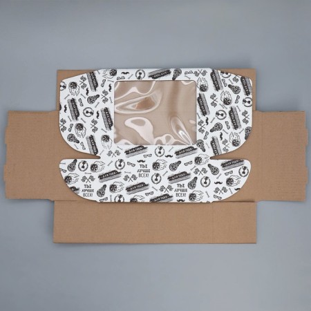 Box a gift team with a window, packaging, “best”, white, 27x10x21 cm-5