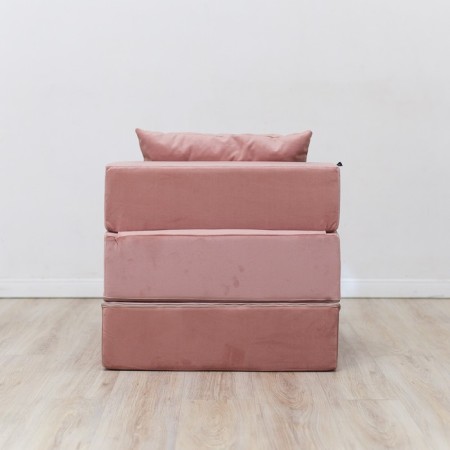 Crowned armchair-bed "Essen", velor fabric, dusty rose color-2