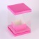 Box for flowers with a vase and PVC windows are folding, 16 x 23 x 16 cm, plain, pink