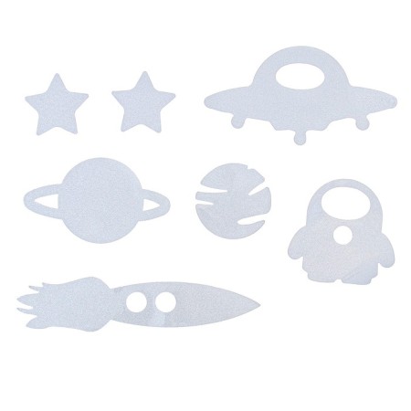 Cosmos raincoat with reflective stickers, height 120-160 cm-7