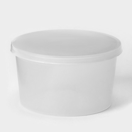Container of food plastos, D = 7.5 cm, 140 ml, with a sealed lid