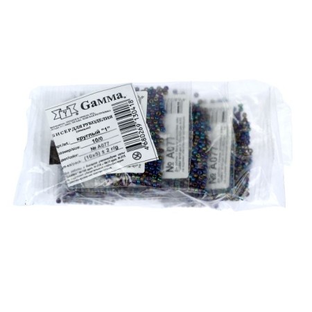 Czech Republic "Gamma" Round 1 "10/0 5g (A077 Black/Melange)-2