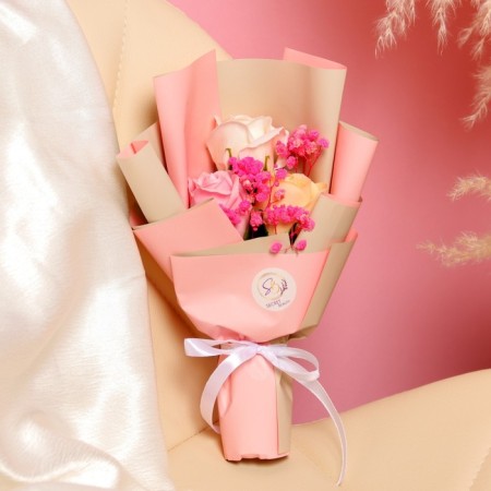 A premium bouquet of soap roses, 3 pcs-1