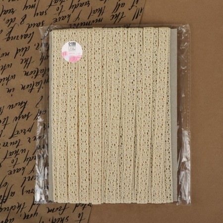 Knitted lace, 10 mm × 15 ± 1 m, beige color-3