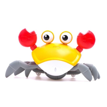 Musical catalka "crab", light, sound, yellow color-1