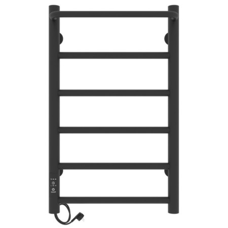 Two electric heated towel rail Laris Prime Chekch, 400x600 mm, 6 crossbars, left, black-9