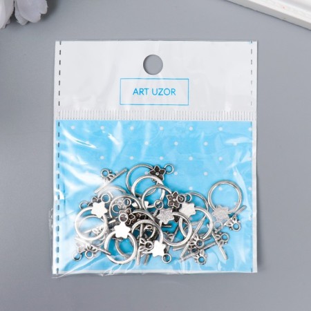 Decor Metal for the creativity of locks "Flower-Pilist" silver 1050m012 2x1.3 cm-3