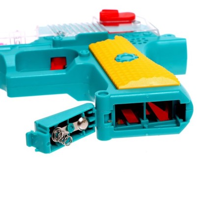 Pistol with gears, light and sound effects, works from batteries-3