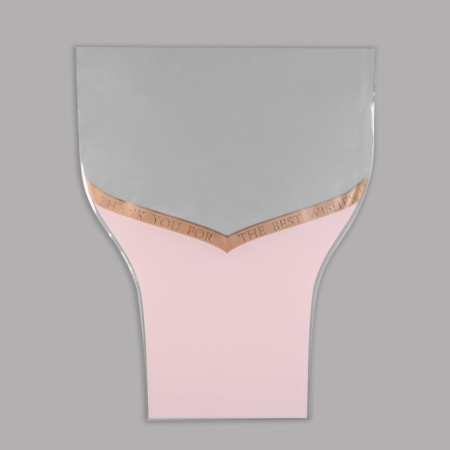 Package Flower cone, "best wishes", pink, 36x20x45cm ± 1cm
