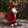 Santa Claus "in a striped sweater and with a staff" 27 cm, moves, red-brown