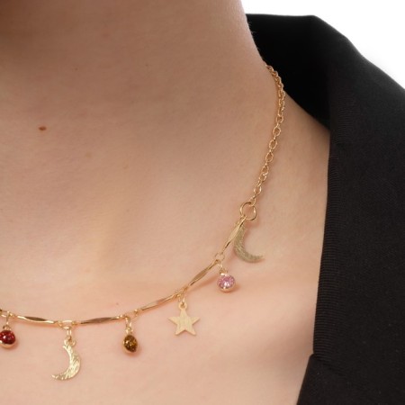 Choker "crescent" phases of the moon, colored in gold, 35 cm-6