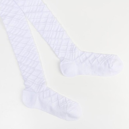 Pantyhose children's openwork, white color, height 134-140 cm-3
