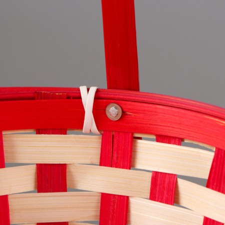 Wicker basket, 21 x 21 x 10/24 cm, bamboo, red-2