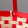 Wicker basket, 21 x 21 x 10/24 cm, bamboo, red