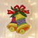 Glass sticker "Festive bells" 10x12 cm