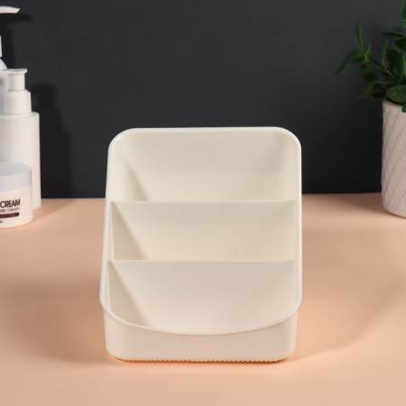 Organizer for storing cosmetic supplies "Zoy", 17.4 × 14.9 cm, ivory color-5