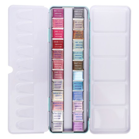 Watercolor paints, pearl, in a metal box, 24 colors-5