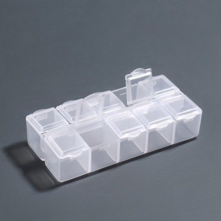 Organizer for decor, 10 cells, 8.7 × 4.3 × 2 cm, the color is transparent-3