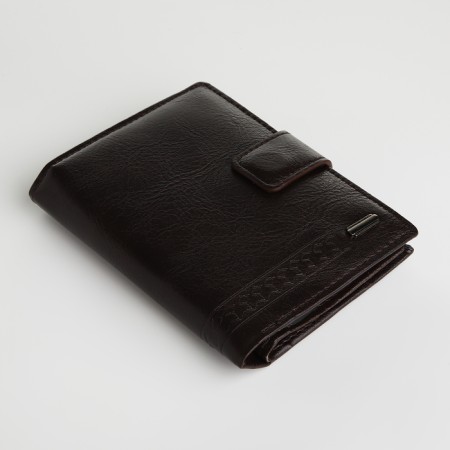 Male purse on magnet 3 in 1, department for auto documents, passports, brown color-2