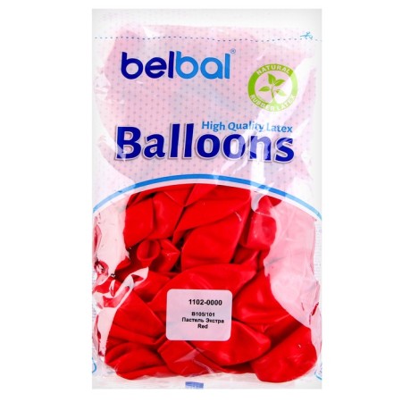 Latex ball 14 ", pastel, set 50 pcs., Red-1