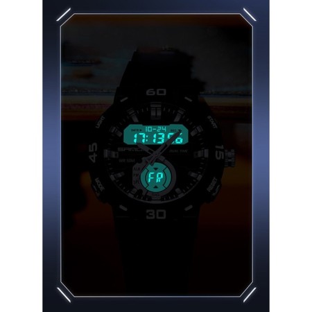 Electronic watch watches, D-4.9 cm, alarm clock, Caledar, silicone strap, black-3